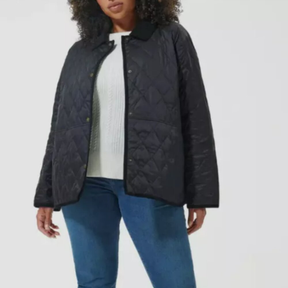 Black~ BARBOUR Clydebank Quilted Jacket MSRP$360 British Classic